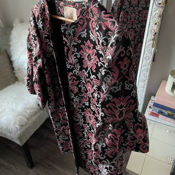 Kate Spade Lavender Jacquard Coat Size 10 - Picture 3 of 13